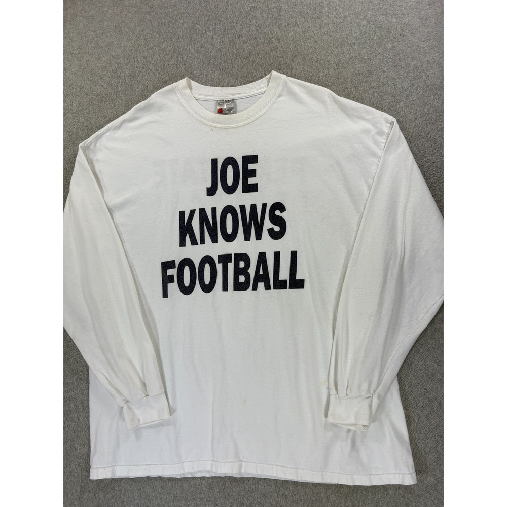Penn State Nittany Lions Joe Knows Football Tee Shirt Mens XL White Hanes Beefy